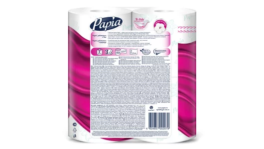 Бумага туалетная Papia Trorical Exotics 3-слойная 4 рулона Бумага туалетная Papia Trorical Exotics 3-слойная 4 рулона