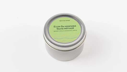 Свеча соевая в баночке 100 мл, запах "Если бы крапива была мятной"