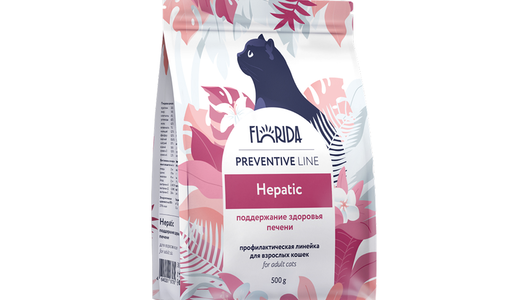 FLORIDA prof (профилактика) Hepatic сухой корм для кошек для поддержание здоровья печени, 500 г