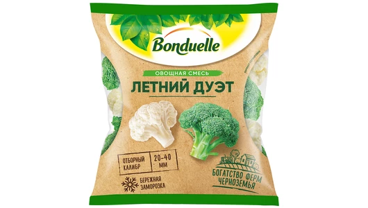 Смесь овощная Бондюэль Летний дуэт замороженная 400 г Смесь овощная Бондюэль Летний дуэт замороженная 400 г