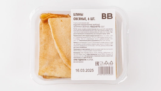Блины овсяные, 6 шт Блины овсяные, 6 шт