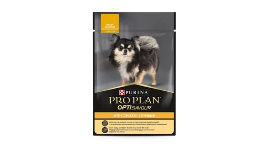 Корм PRO PLAN® Opti Savour для собак мелких и карликовых пород при лишнем весе с курицей, 85 г х 26 шт