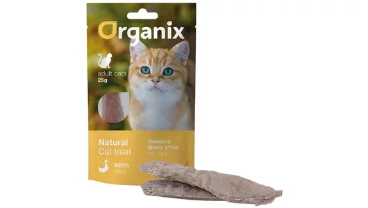 Organix лакомства для кошек «Нежное филе утки, приготовленное на пару» 100% мясо
