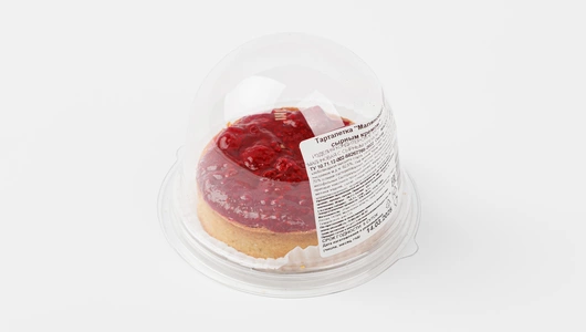 Тарталетка малиновая с сырным кремом