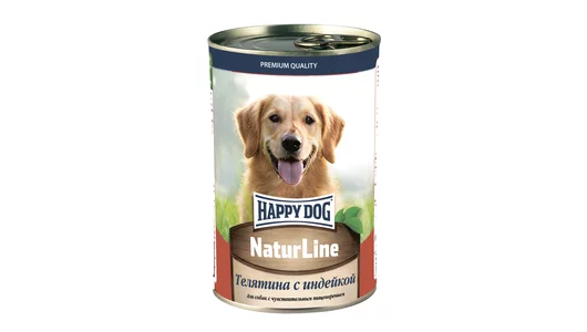 Консервы Happy Dog Natur Line с телятиной и индейкой 410гр