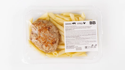 Комбо-набор: Биточки сочные с пенне и Салат "Крабовый"