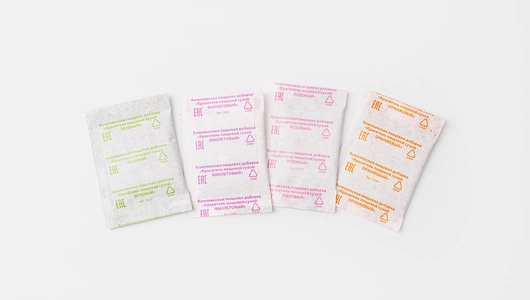 Набор пищевых сухих красителей (зеленый, оранжевый, розовый, фиолетовый)