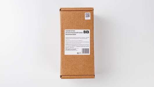 Косметичка из натуральной кожи васильковая