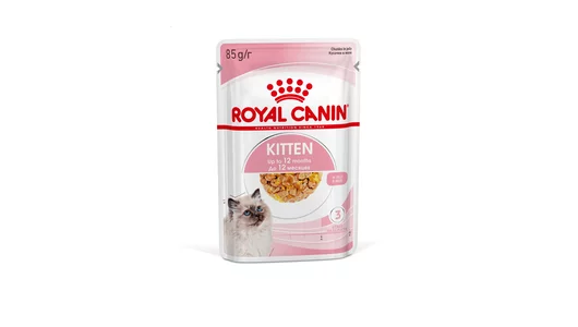 Royal Canin паучи Для котят в период второй фазы роста в возрасте до 12 месяцев, кусочки в желе, Kitten Jelly