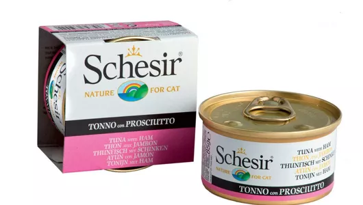 SCHESIR 85гр Корм для кошек Тунец с Ветчиной