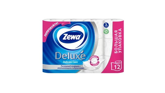 Бумага туалетная Zewa Deluxe 3-слойная 12 рулонов