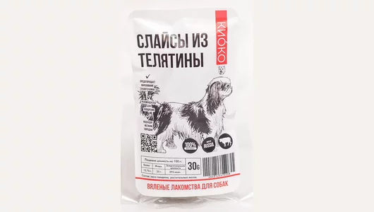 Лакомство для собак КИОКО Слайсы из телятины (30 гр)