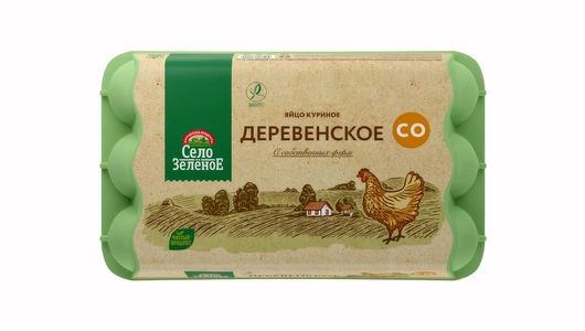Яйцо куриное Село Зеленое С0 Деревенское столовое 15 шт