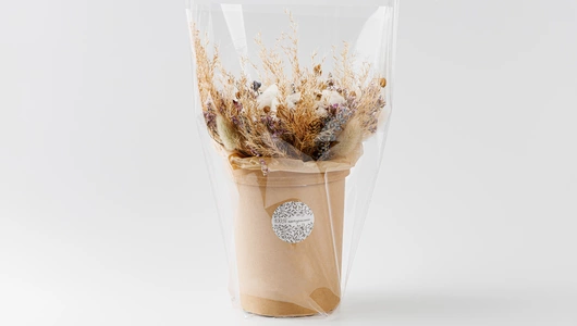 Композиция из сухоцветов в коробке "Хлопок"