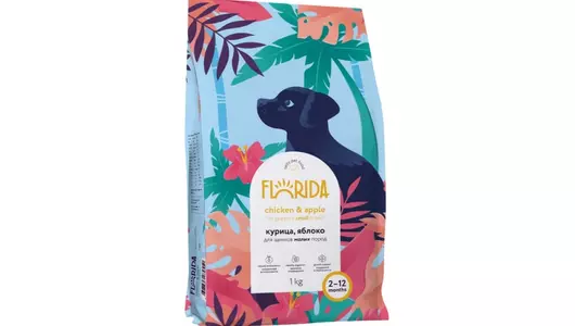 FLORIDA Сухой корм для щенков малых пород с курицей и яблоком, Small Puppy Chicken, 1 кг