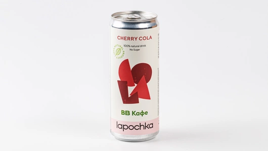 Напиток безалкогольный среднегазированный «Lapochka Cherry Cola» (Лапочка Черри Кола), кафе