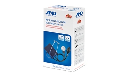 AND Тонометр механический UA-100, встроенный стетоскоп, манжета 22-32 см