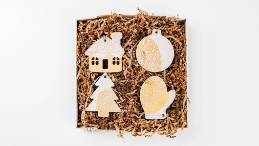 Набор новогодних украшений "Золотистый" Набор новогодних украшений "Золотистый"