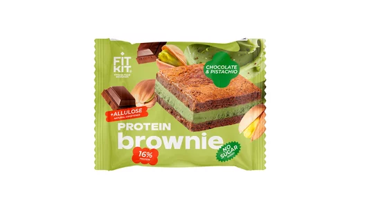 Десерт протеиновый Fit Kit Брауни и со вкусом Шоколад фисташка 40 г
