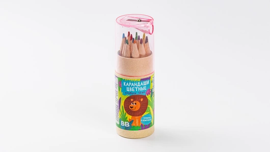 Карандаши цветные в тубусе, 12 шт Карандаши цветные в тубусе, 12 шт