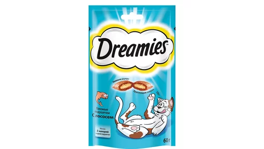 DREAMIES 60гр Лакомые подушечки с лососем