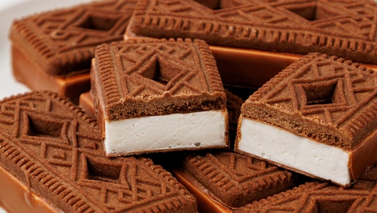 Печенье-сэндвич с суфле в молочном шоколаде Печенье-сэндвич с суфле в молочном шоколаде