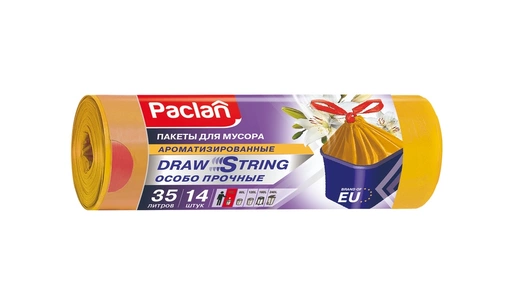 Мешки для мусора Paclan Aroma с завязками 35 л 15 мкм 14 шт