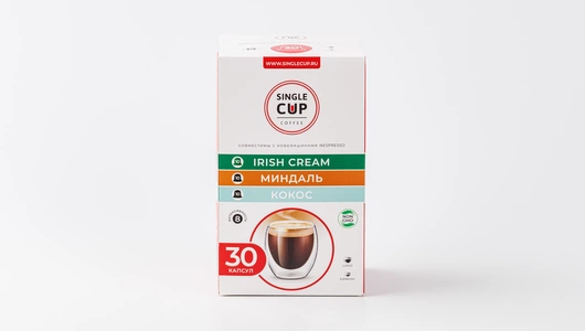 Набор кофе в капсулах: Irish Cream, Миндаль, Кокос, 30 шт Набор кофе в капсулах: Irish Cream, Миндаль, Кокос, 30 шт