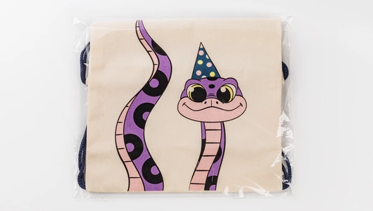 Сумка большая "Змейка хвост" синий шнур