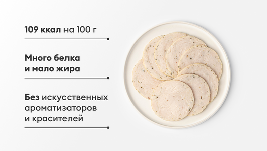 Ветчина из индейки с травами, нарезка Ветчина из индейки с травами, нарезка