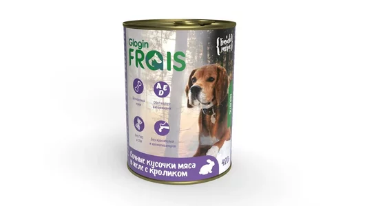 FRAIS HOLISTIC 420гр Корм для собак мясные кусочки с кроликом в желе