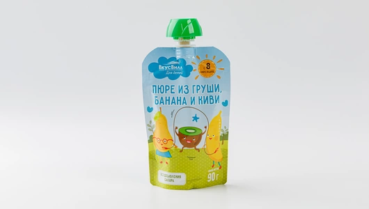 Пюре из груши, банана и киви, 90 г