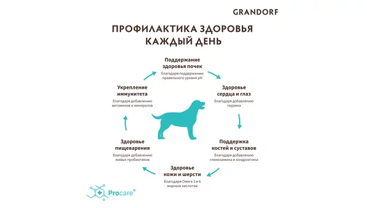 Корм сухой Grandorf 4 мяса с пробиотиками для собак средних и крупных пород 3 кг