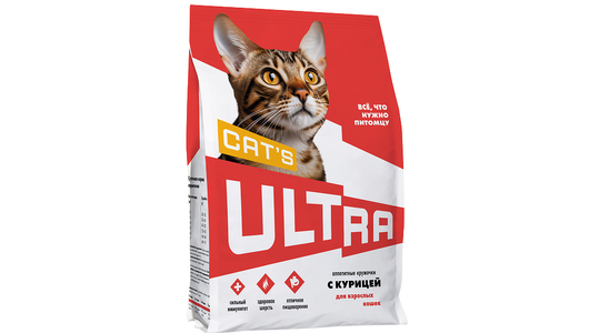 ULTRA Аппетитные кружочки с курицей для взрослых кошек, 600г