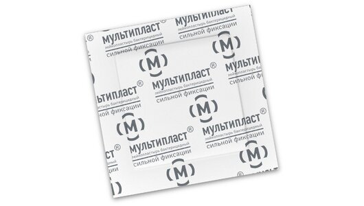 Лейкопластырь бактерицидный на тканевой основе 3,8 см х 3,8 см, 1 шт Мультипласт