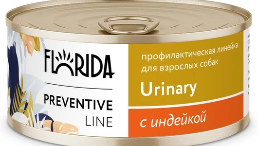 FLORIDA prof консервы (профилактика) Urinary для собак. «Профилактика образования мочевых камней» с индейкой, 100г