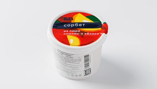 Сорбет из пюре клюквы и яблока