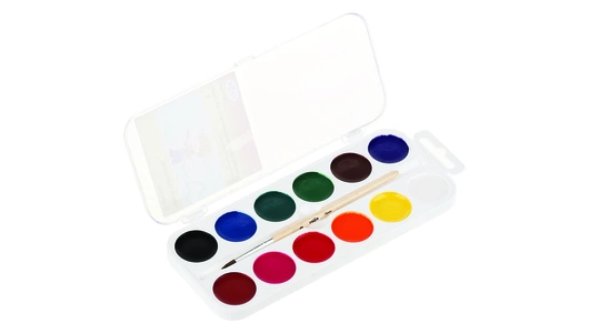 Акварельные краски Гамма Юный художник медовые с кистью 12 цветов в пластиковой упаковке