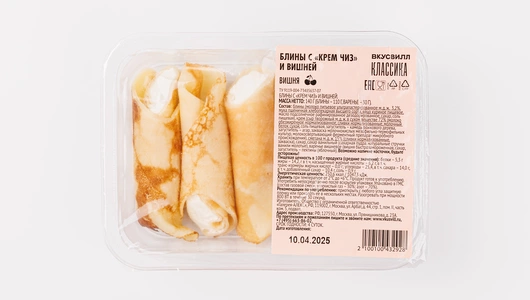 Блины с "Крем чиз" и вишней