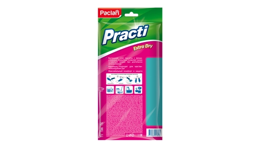 Перчатки резиновые Paclan Practi Extra Dry с флокированным покрытием размер М