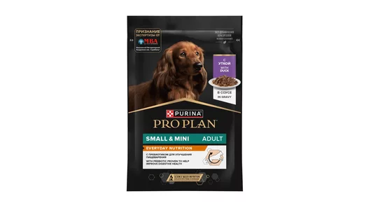 Корм PRO PLAN®  для взрослых собак мелких и карликовых пород, с уткой в соусе, EVERYDAY NUTRITION