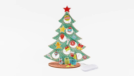 Набор для творчества "Деревянная елочка. Собери и укрась"