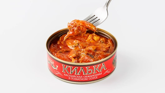 Килька каспийская нераздел. обжаренная в томатном соусе, 240 г Килька каспийская нераздел. обжаренная в томатном соусе, 240 г
