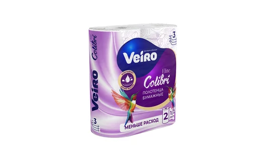 Полотенца бумажные Veiro Colibri 3-слойные 2 рулона