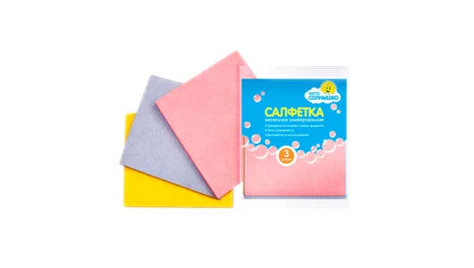 Салфетки вискозные Чисто Солнышко 3 шт. Салфетки вискозные Чисто Солнышко 3 шт.