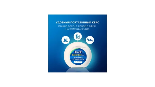 Зубная нить Oral-B Essential Floss мятная 50 м Зубная нить Oral-B Essential Floss мятная 50 м