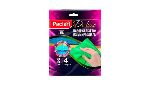 Салфетки хозяйственные из микрофибры Paclan Practi 30х30 см 4 шт
