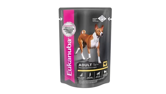 Влажный корм Eukanuba для взрослых собак всех пород, курица в соусе 100гр