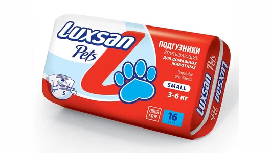 Подгузники для животных S (3-6кг)(25-35см) 16шт/уп LUXSAN Premium