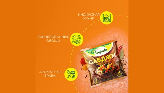 Смесь овощная Бондюэль Сабджи овощи по-индийски замороженная 400 г